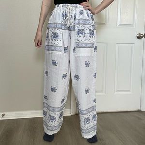Unique elephant design flowy pants